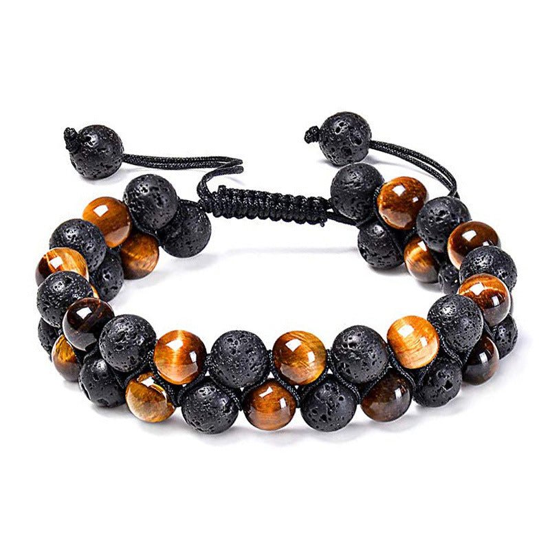 Black & Blue Beaded Adjustable Bracelet – Stylish Unisex Design - Tajura & CO