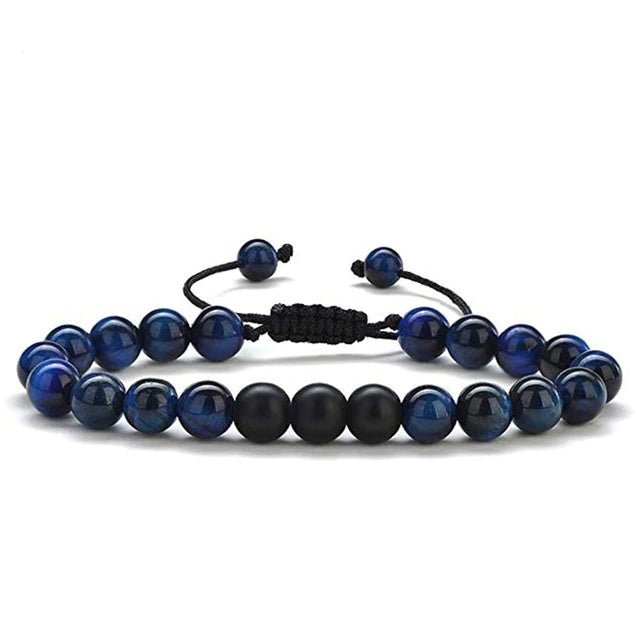 Black & Blue Beaded Adjustable Bracelet – Stylish Unisex Design - Tajura & CO