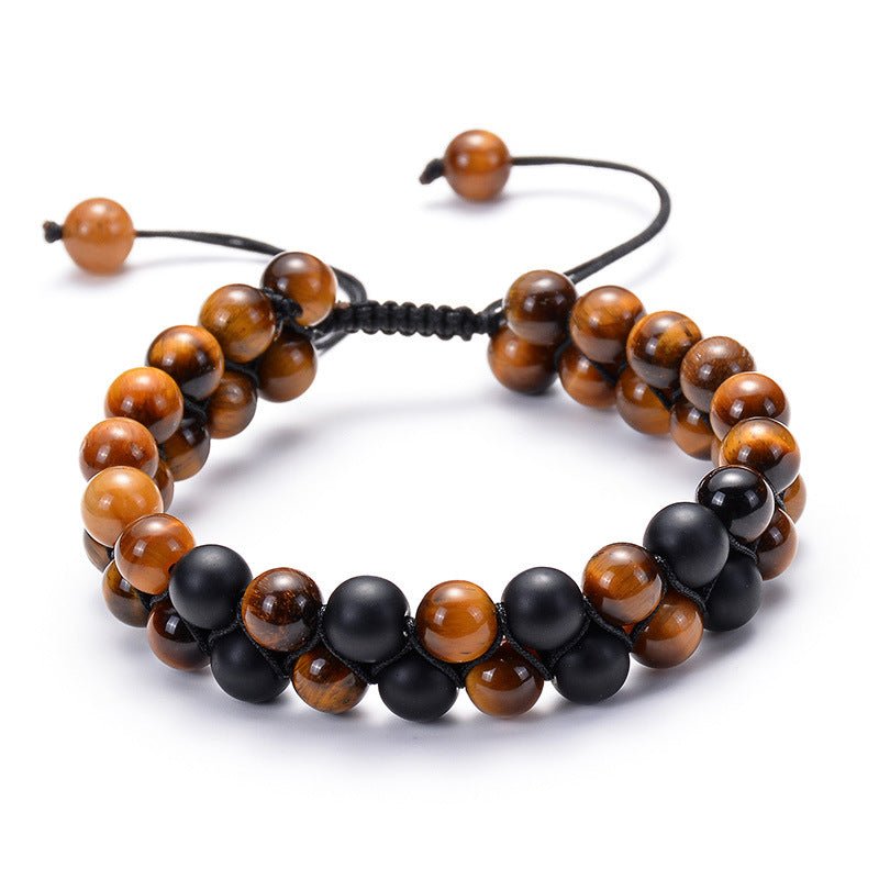 Black & Blue Beaded Adjustable Bracelet – Stylish Unisex Design - Tajura & CO