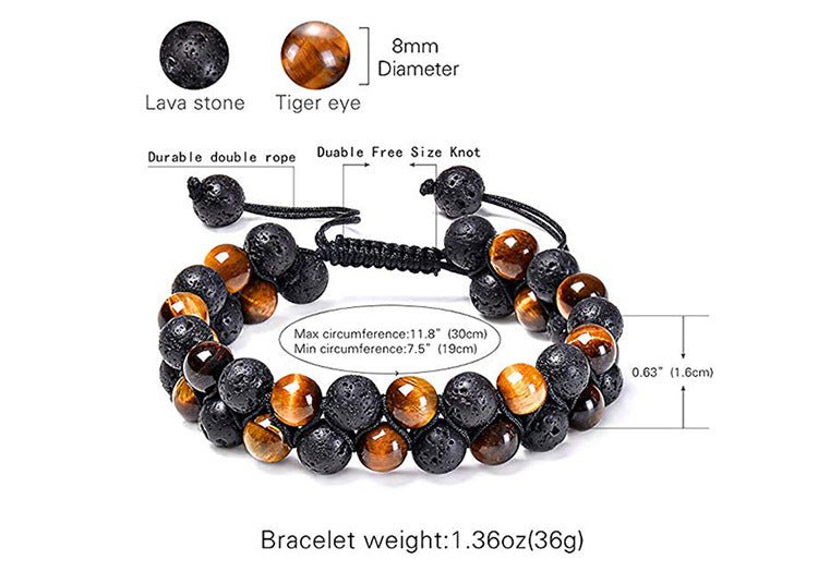 Black & Blue Beaded Adjustable Bracelet – Stylish Unisex Design - Tajura & CO