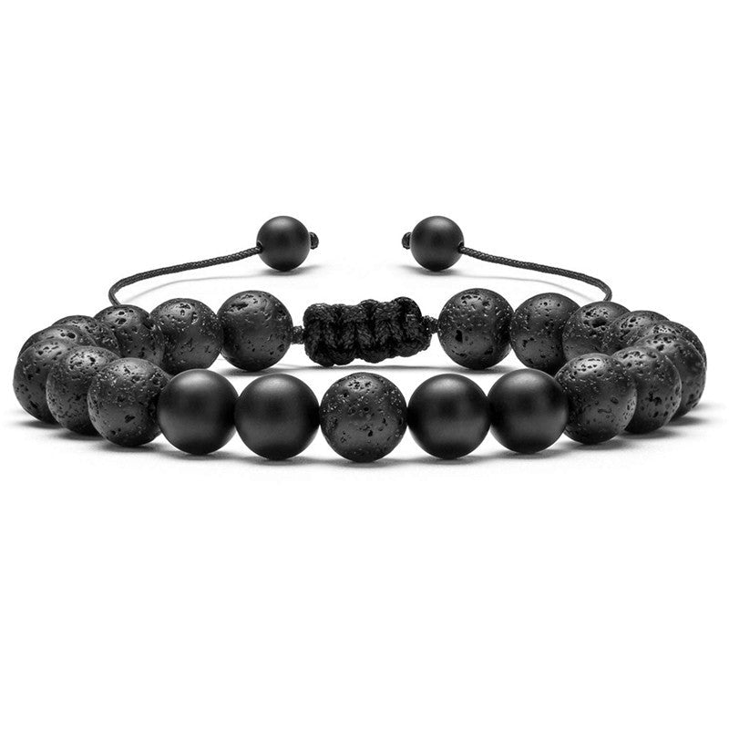 Black & Blue Beaded Adjustable Bracelet – Stylish Unisex Design - Tajura & CO