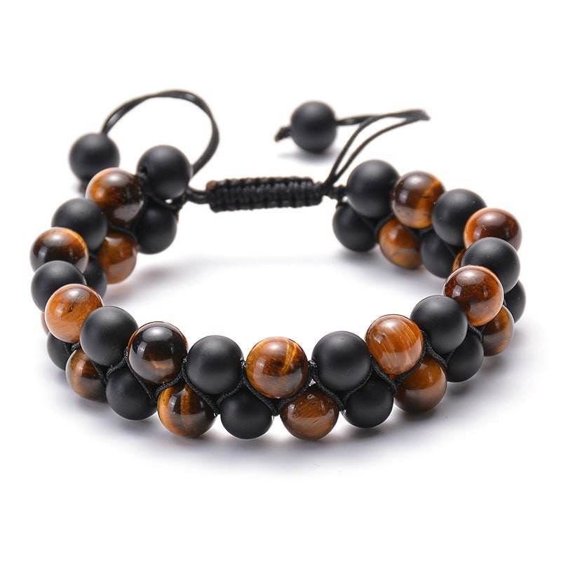 Black & Blue Beaded Adjustable Bracelet – Stylish Unisex Design - Tajura & CO