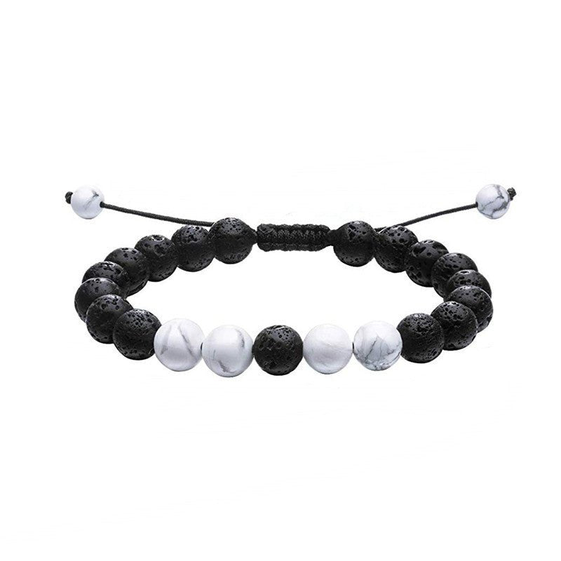 Black & Blue Beaded Adjustable Bracelet – Stylish Unisex Design - Tajura & CO