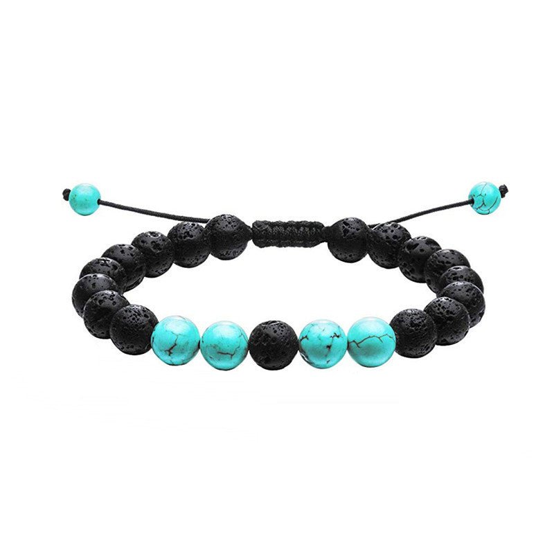 Black & Blue Beaded Adjustable Bracelet – Stylish Unisex Design - Tajura & CO