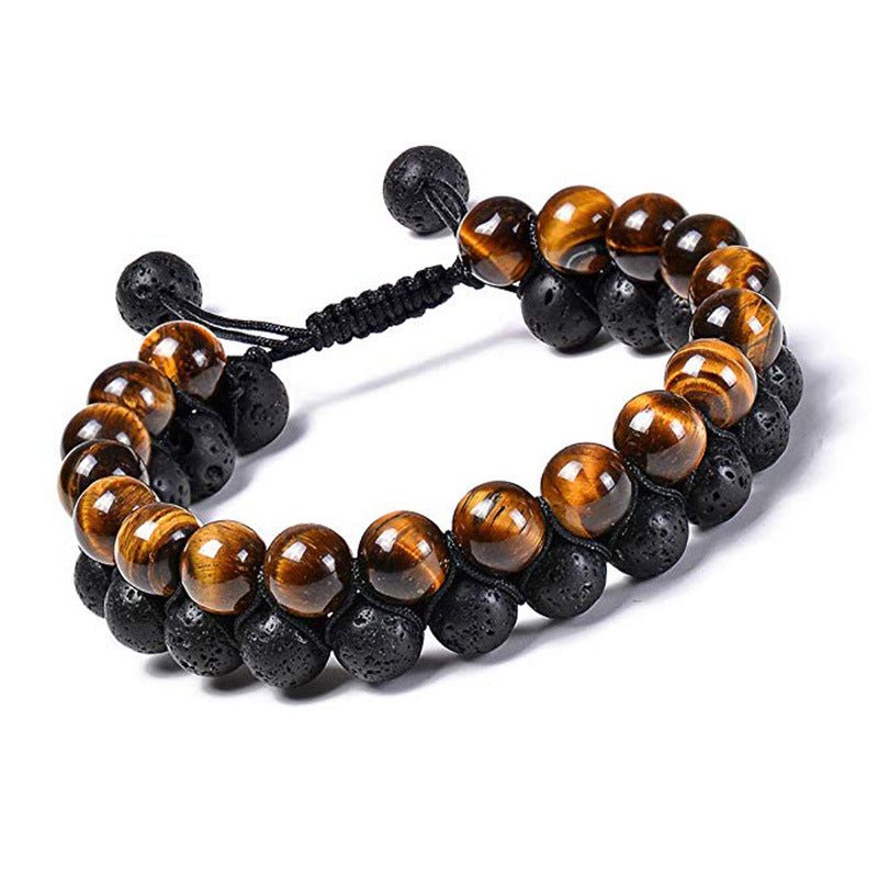 Black & Blue Beaded Adjustable Bracelet – Stylish Unisex Design - Tajura & CO