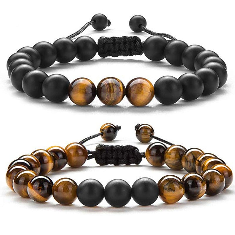 Black & Blue Beaded Adjustable Bracelet – Stylish Unisex Design - Tajura & CO
