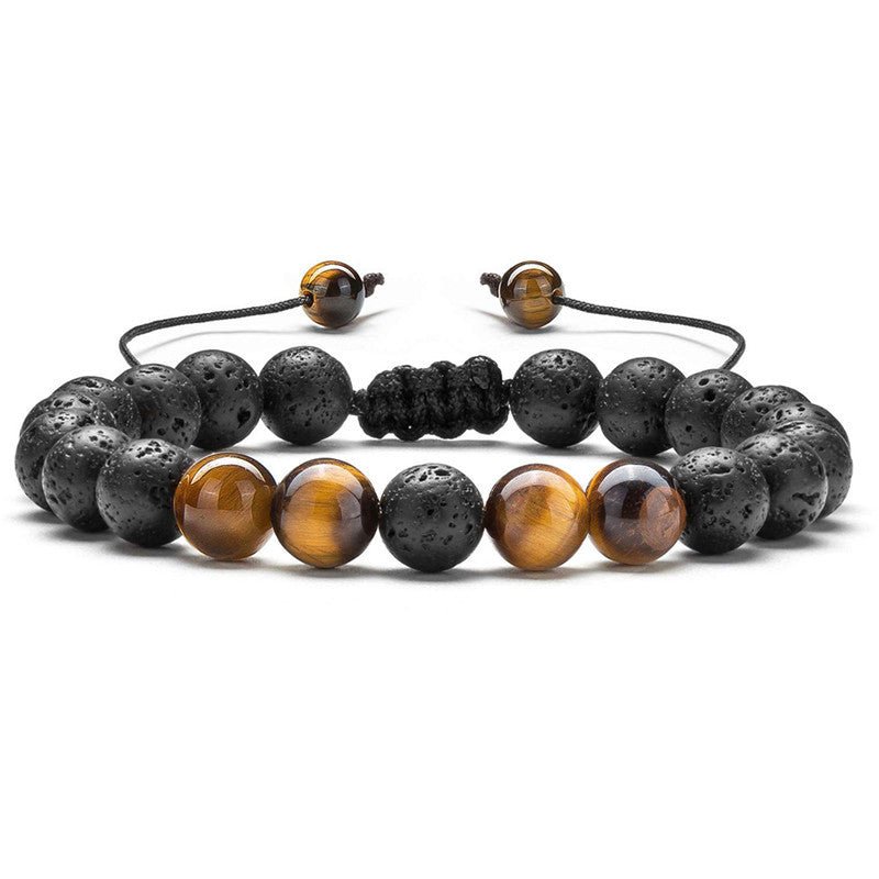 Black & Blue Beaded Adjustable Bracelet – Stylish Unisex Design - Tajura & CO