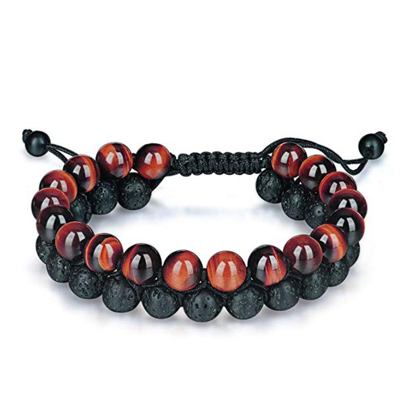 Black & Blue Beaded Adjustable Bracelet – Stylish Unisex Design - Tajura & CO