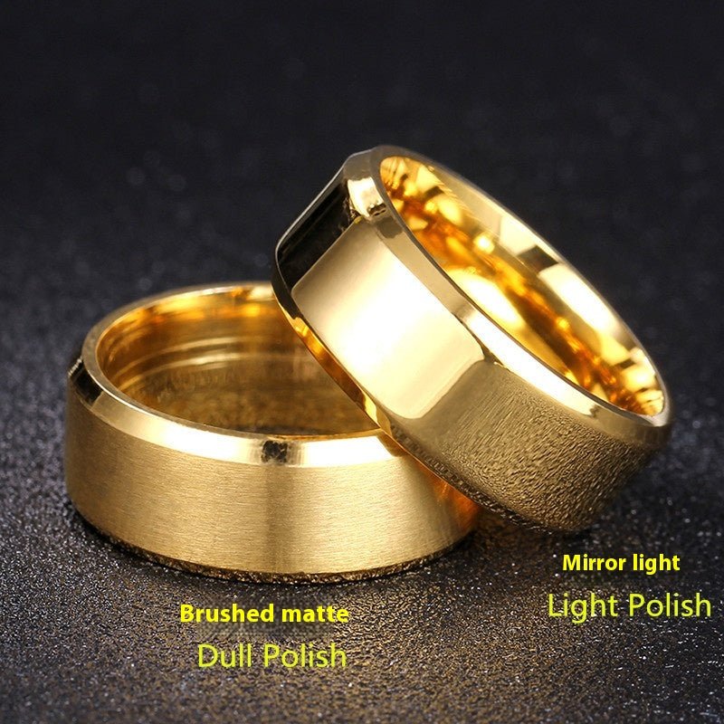 Matte & Polished Gold Band Ring – Elegant Unisex Design - Tajura & CO