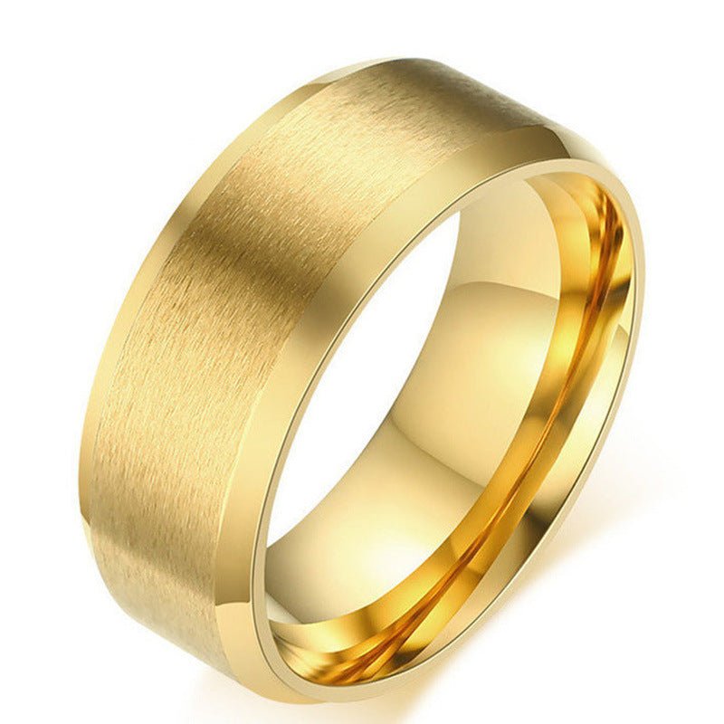 Matte & Polished Gold Band Ring – Elegant Unisex Design - Tajura & CO