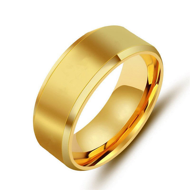 Matte & Polished Gold Band Ring – Elegant Unisex Design - Tajura & CO
