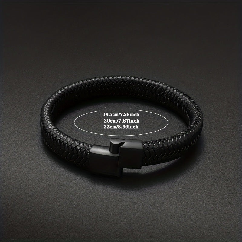 The Vanguard Braided Leather Cuff - Tajura & CO