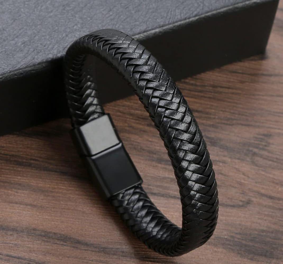 The Vanguard Braided Leather Cuff - Tajura & CO